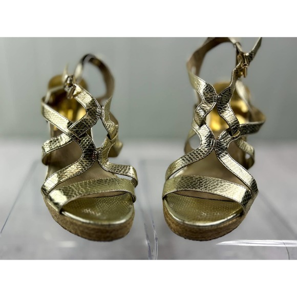 Michael Kors Shoes - Michael Kors Embossed Metallic Gold Espadrilles Size 10M